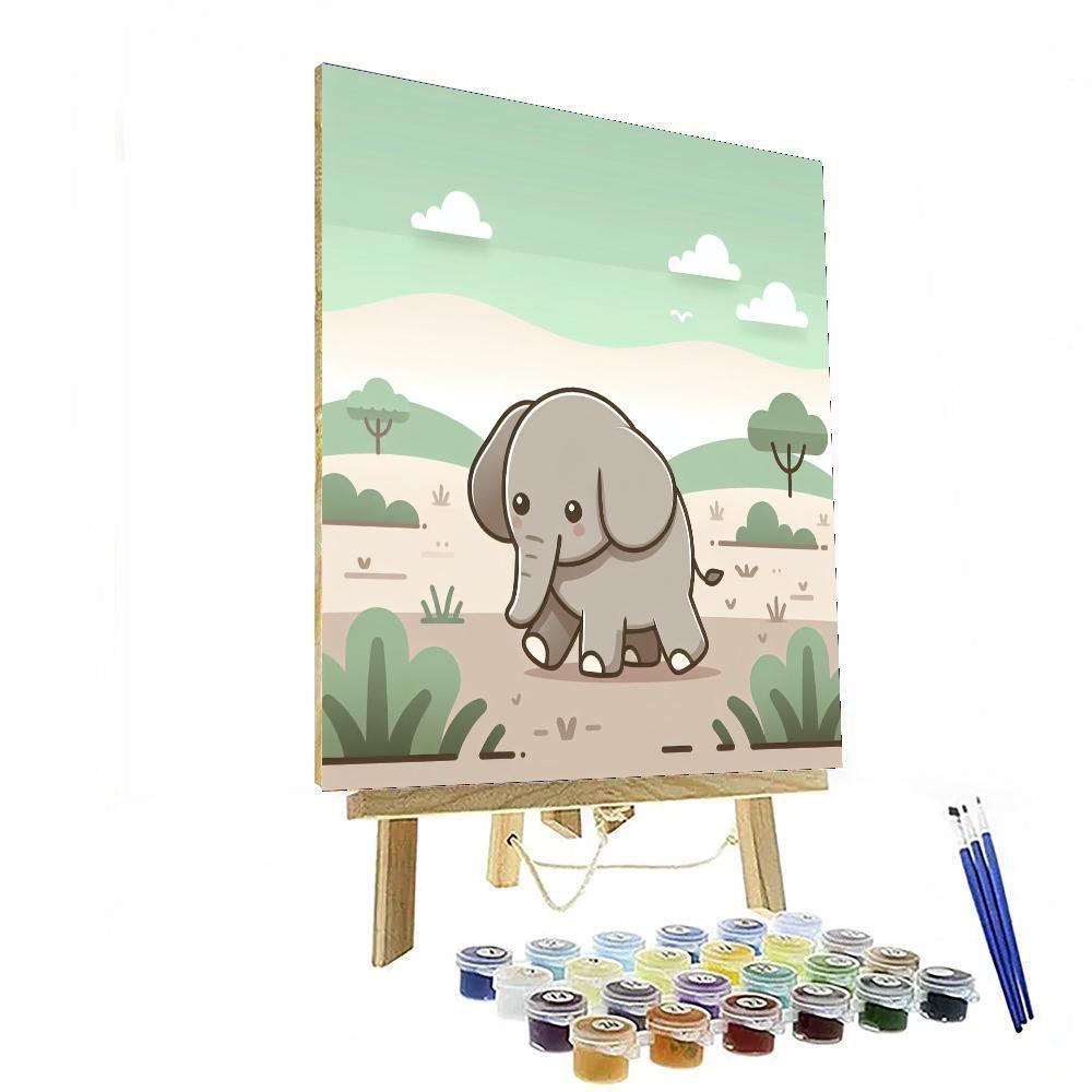 Safari Expedition Elephant Number Painting
