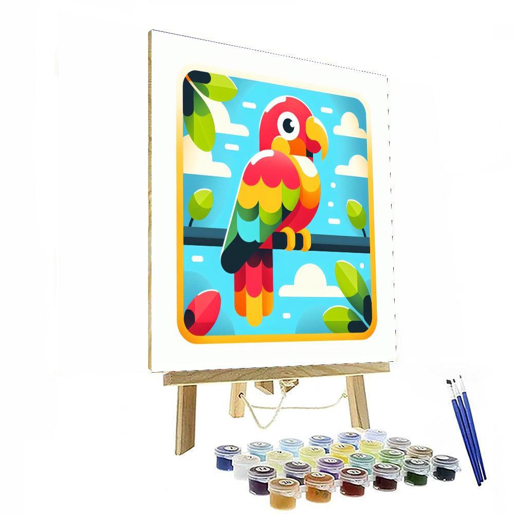Vibrant Parrot Numbered Painting Kits