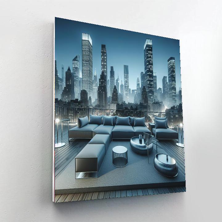Chic Metropolitan Rooftop Paint By Number
