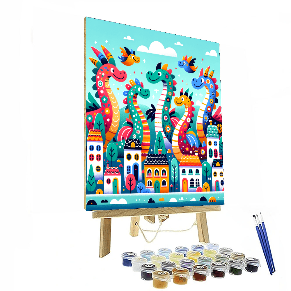 Colorful Dragon Parade DIY Paint By Numbers