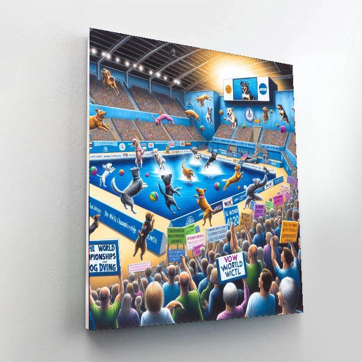 The World Championships In Dog Diving - Orlando Paint By Numbers Art