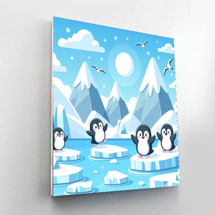 Penguin's Icy Playground Paint By Number