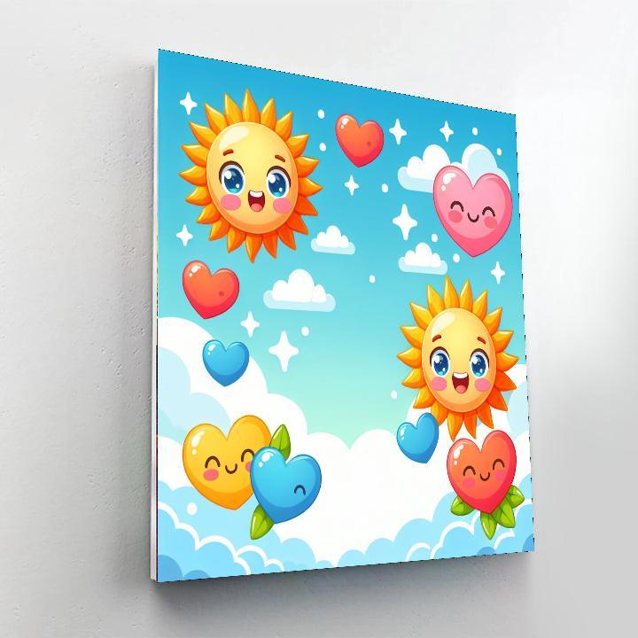 Sunny Skies And Happy Hearts Painting Number Kit