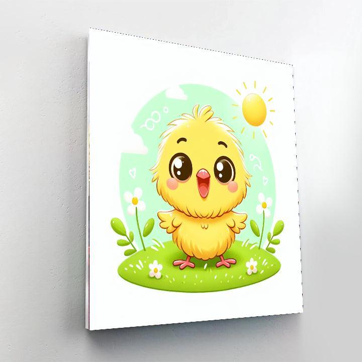 Adorable Baby Chick Number Painting