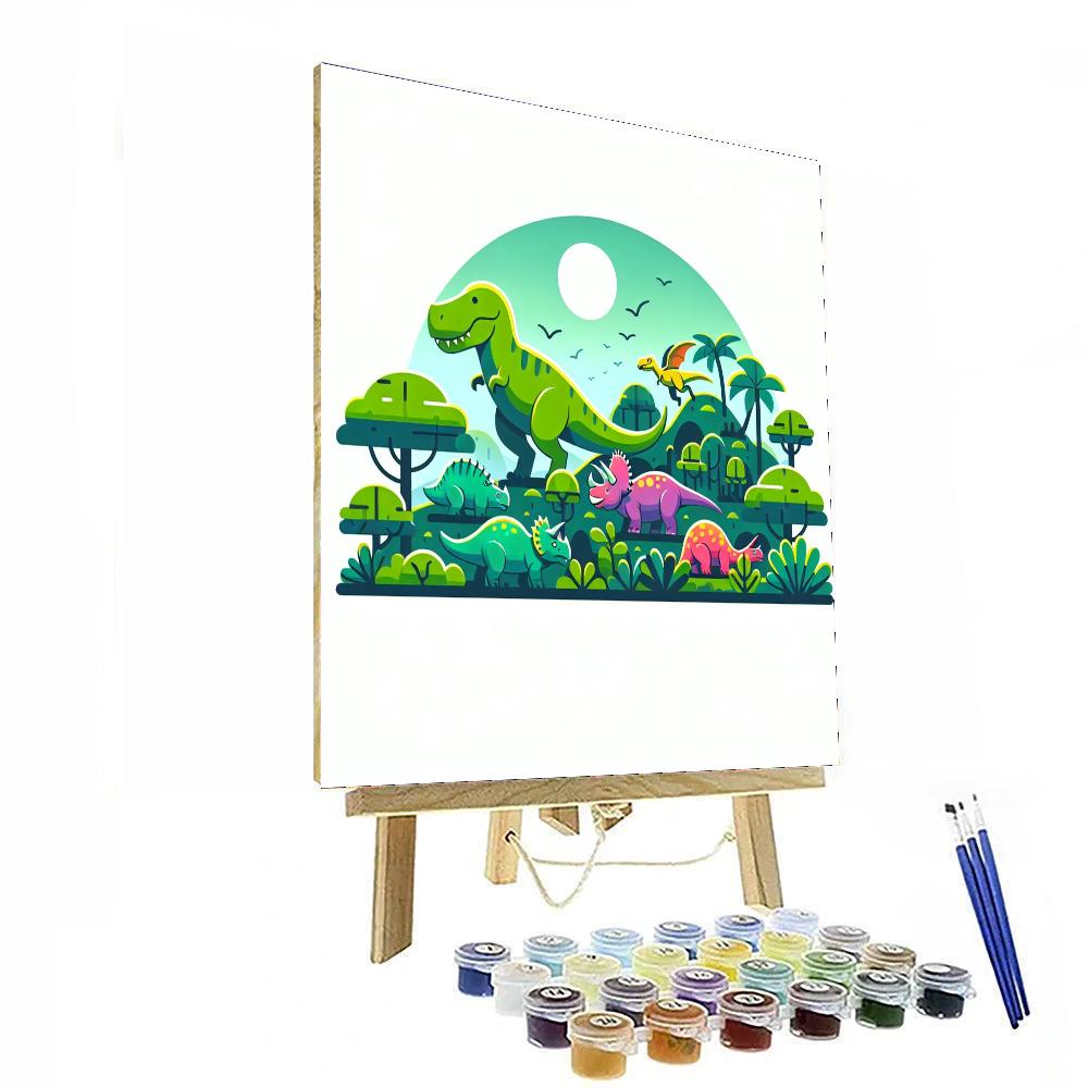 Dinosaur Jungle Trek DIY Paint By Numbers