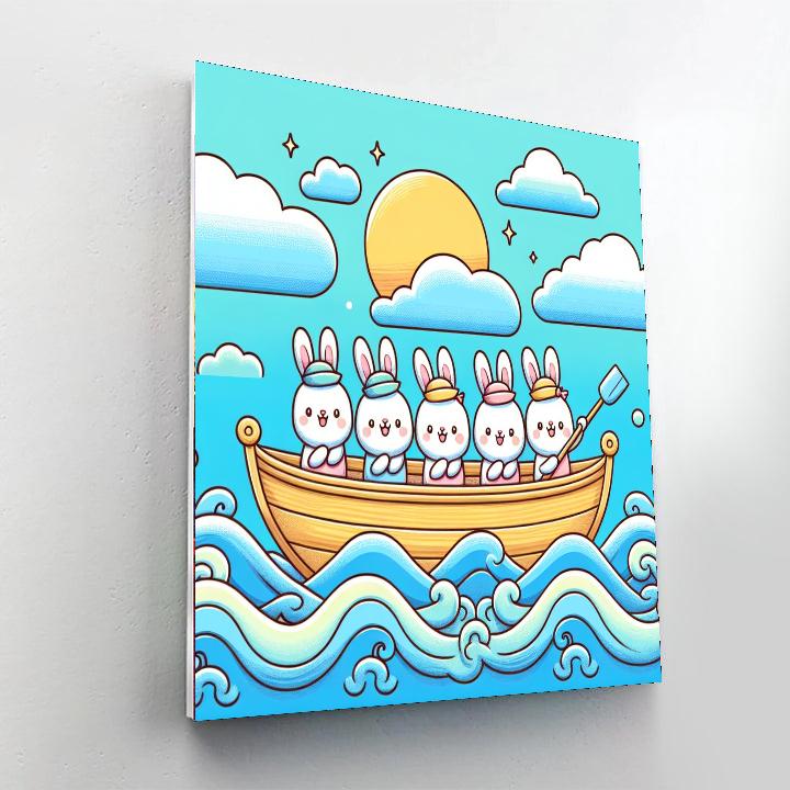 Sailing Bunnies Number Painting