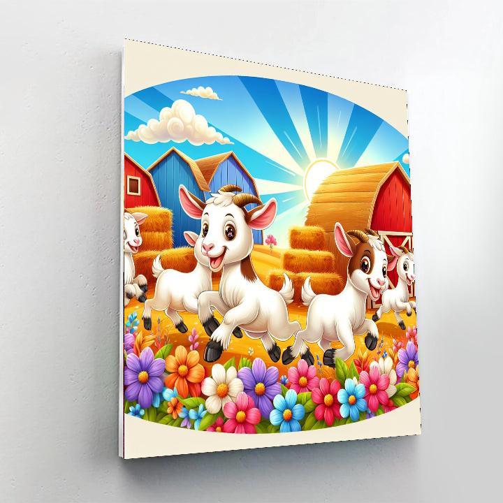 Giggly Goats Paint By Numbers Art