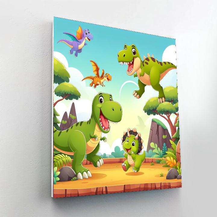 Adventurous Dinosaur Friends Numbered Painting Kits