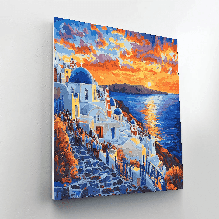 Santorini Oia Sunset - Greece DIY Paint By Numbers
