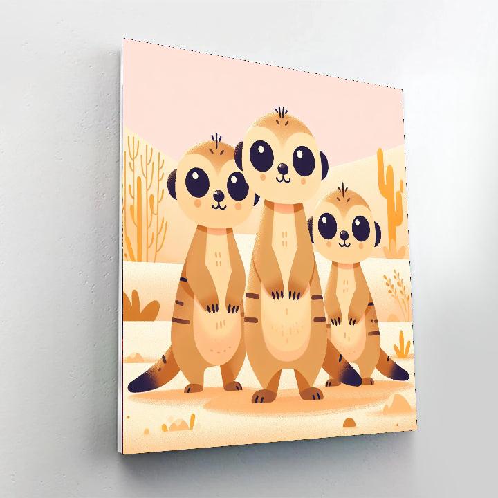 Marvelous Meerkat Meeting Painting Number Kit