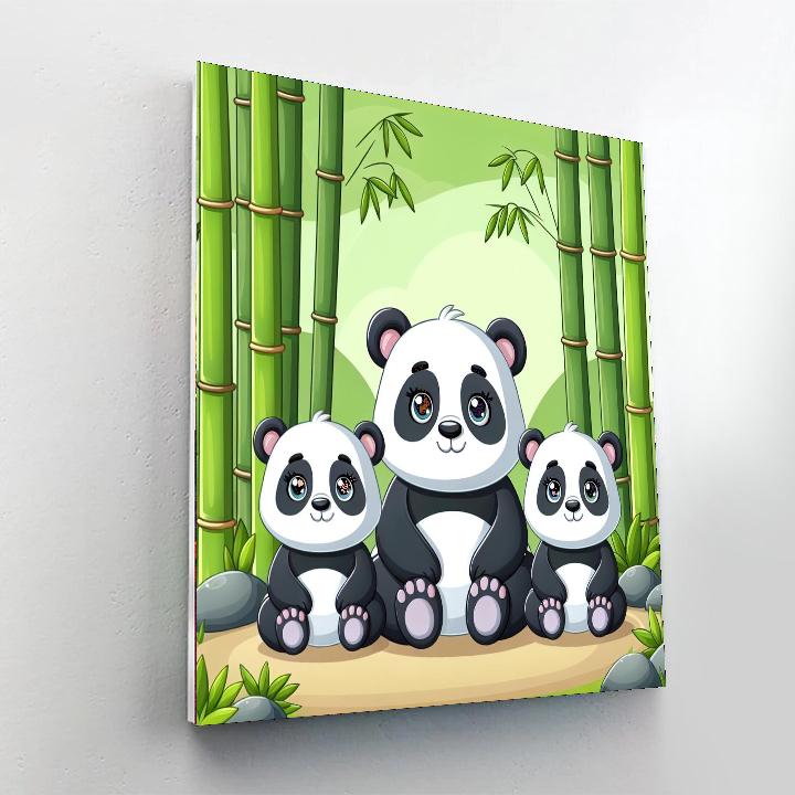Adorable Panda Family DIY Paint By Numbers