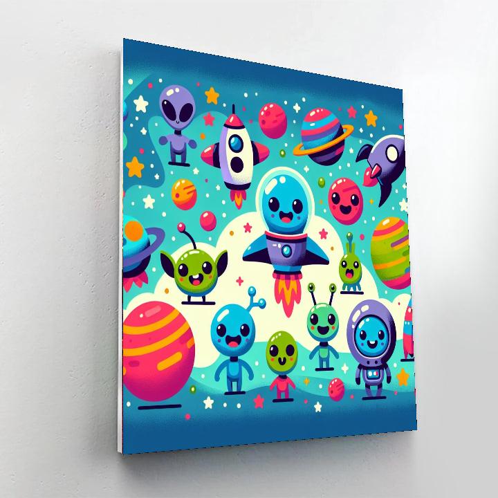 Space Explorer Friends Paint By Numbers Art