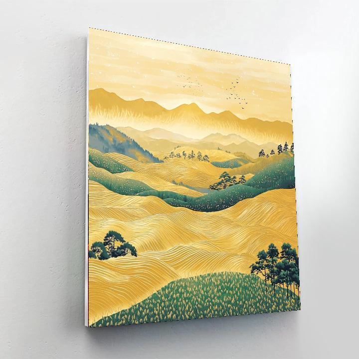 Hiroshige Inspired Breezes Over The Rice Fields  Paint By Color