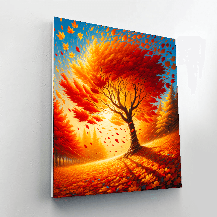 Dancing Autumn Leaves Paint By Numbers Art