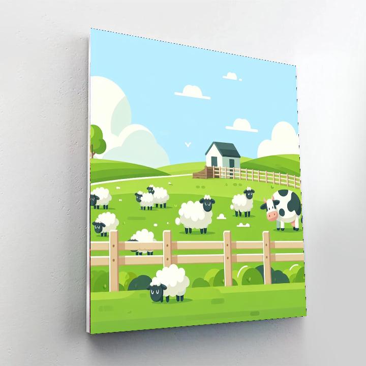 Peaceful Pasture Paint By Numbers Art