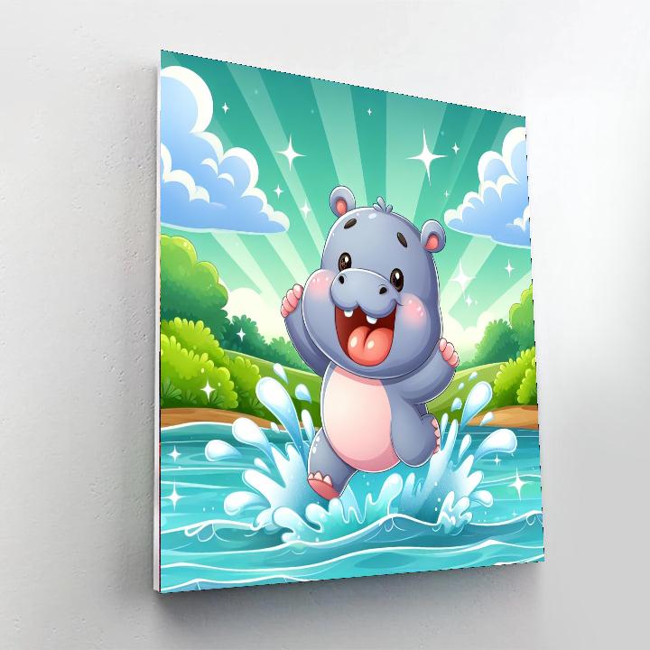 Bouncy Hippo Paint By Color