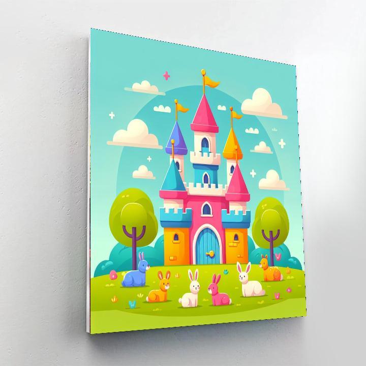 Charming Castle Scene Paint By Numbers Art