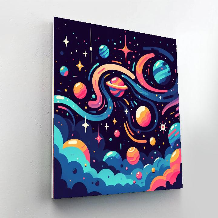 Glowing Galaxy Gala Painting Number Kit