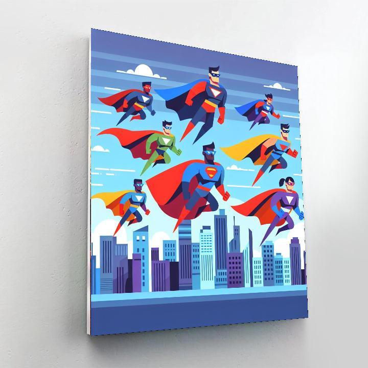 Superhero Skyline Numbered Painting Kits