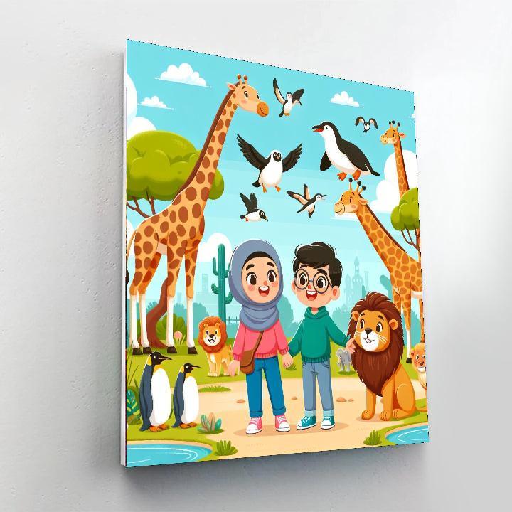 Zoo Adventure With Friendly Animals Painting By Numbers Kit