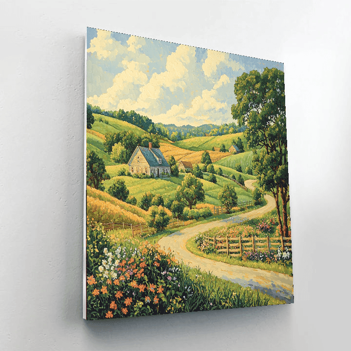 Grant Wood Inspired Rural Dreams  Paint By Numbers