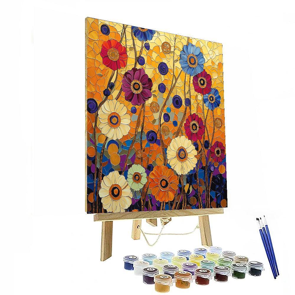 Klimt Inspired Luminous Floral Fantasy  Painting By Numbers Kit
