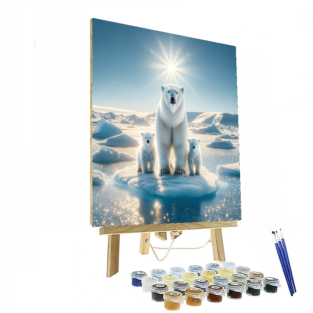 Arctic Polar Bear Habitat - DIY Painting By Numbers Kit