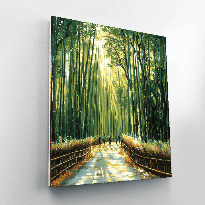 Arashiyama Bamboo Grove DIY Paint By Numbers