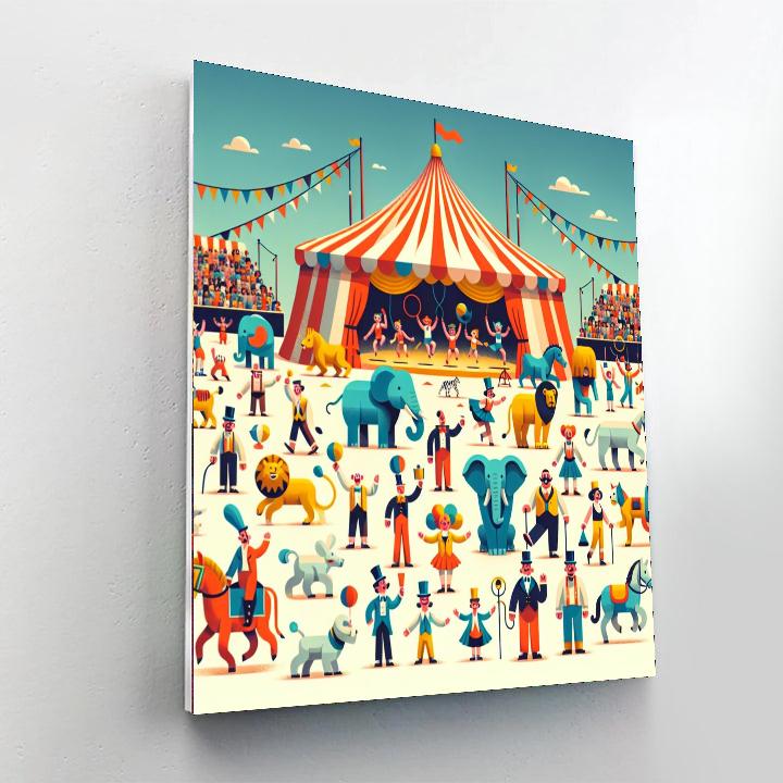 Cheerful Circus Day Paint By Numbers Art