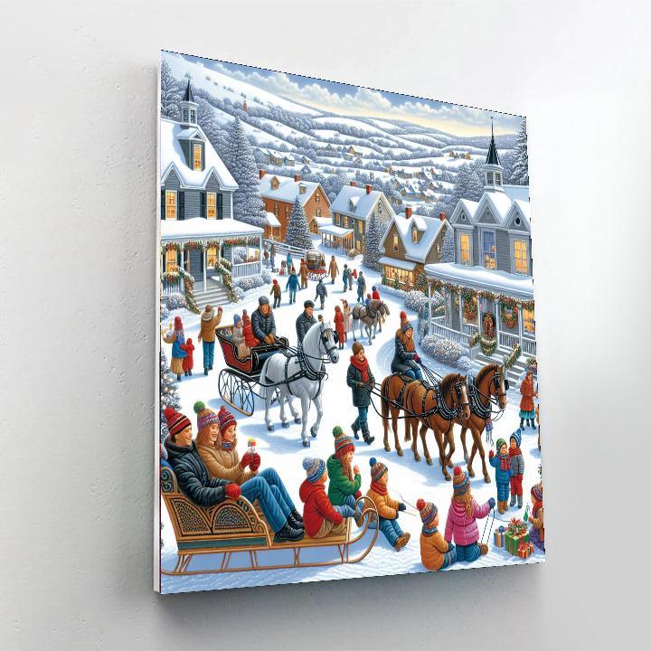 Upstate Ny Winter Festival - New York Painting By Numbers Kit