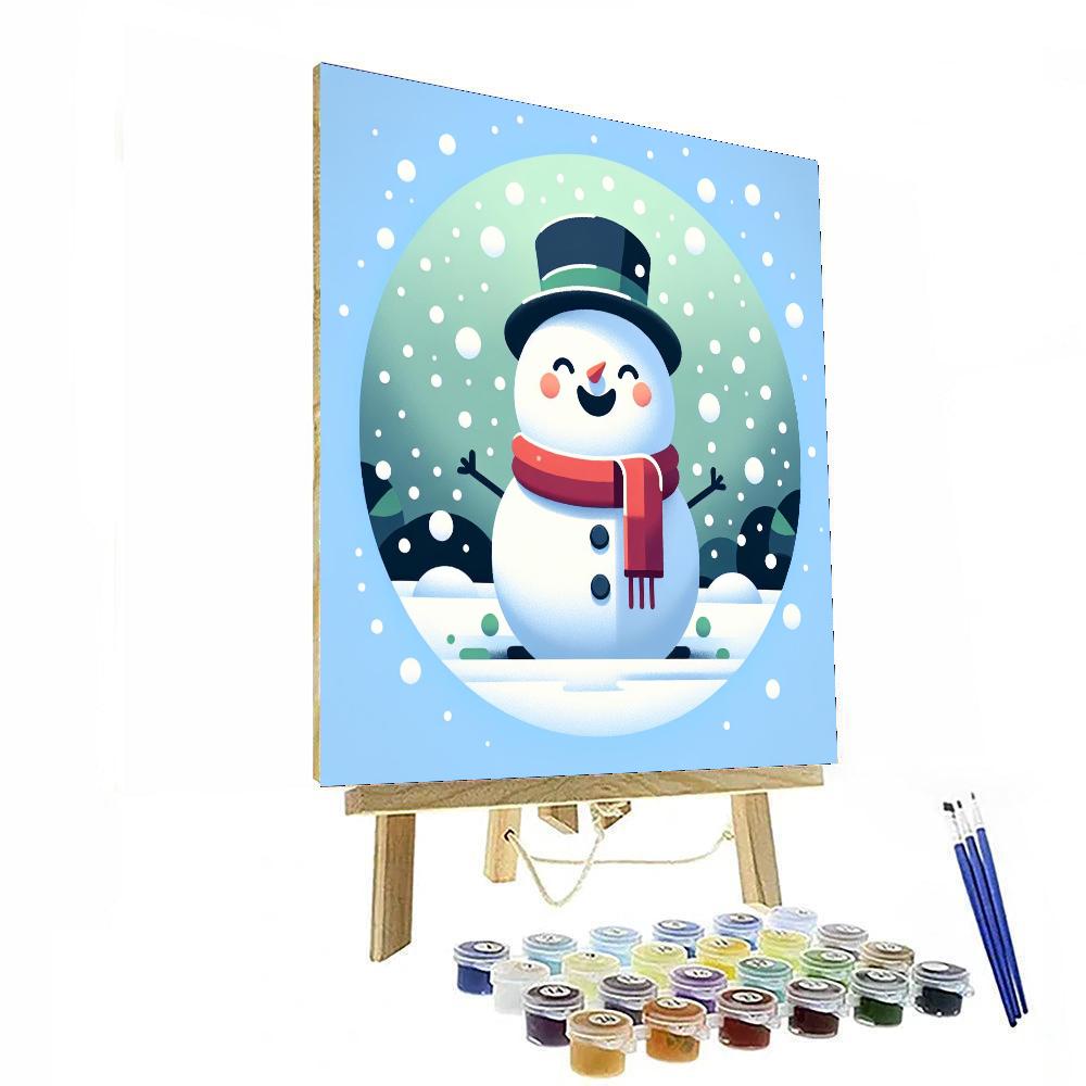 Playful Snowman Paint By Numbers Art