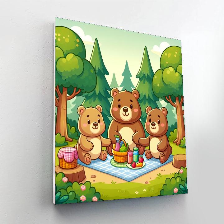 Cute Bear Family Numbered Painting Kits