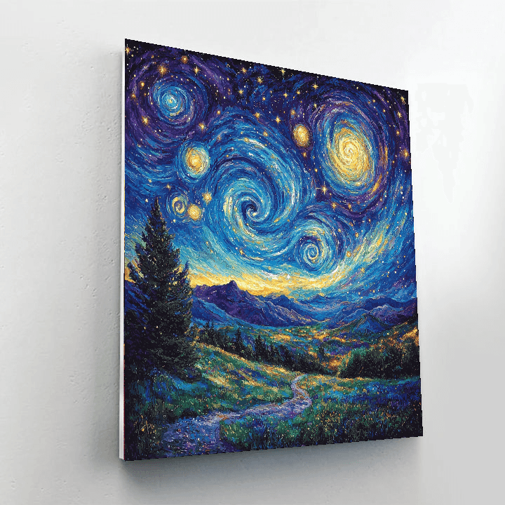 Vincent Van Gogh Inspired Cosmic Nightscape  Paint By Numbers Kits