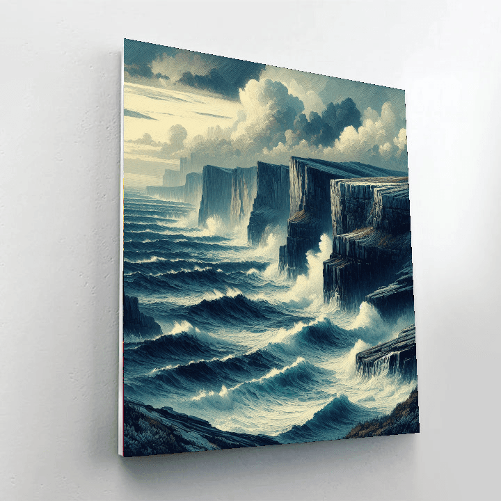 Windswept Ocean Cliffs Number Painting