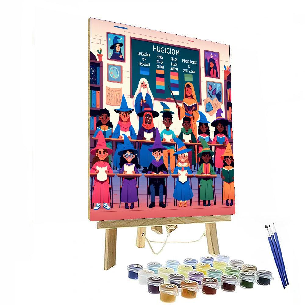Wizards And Witches School Number Painting