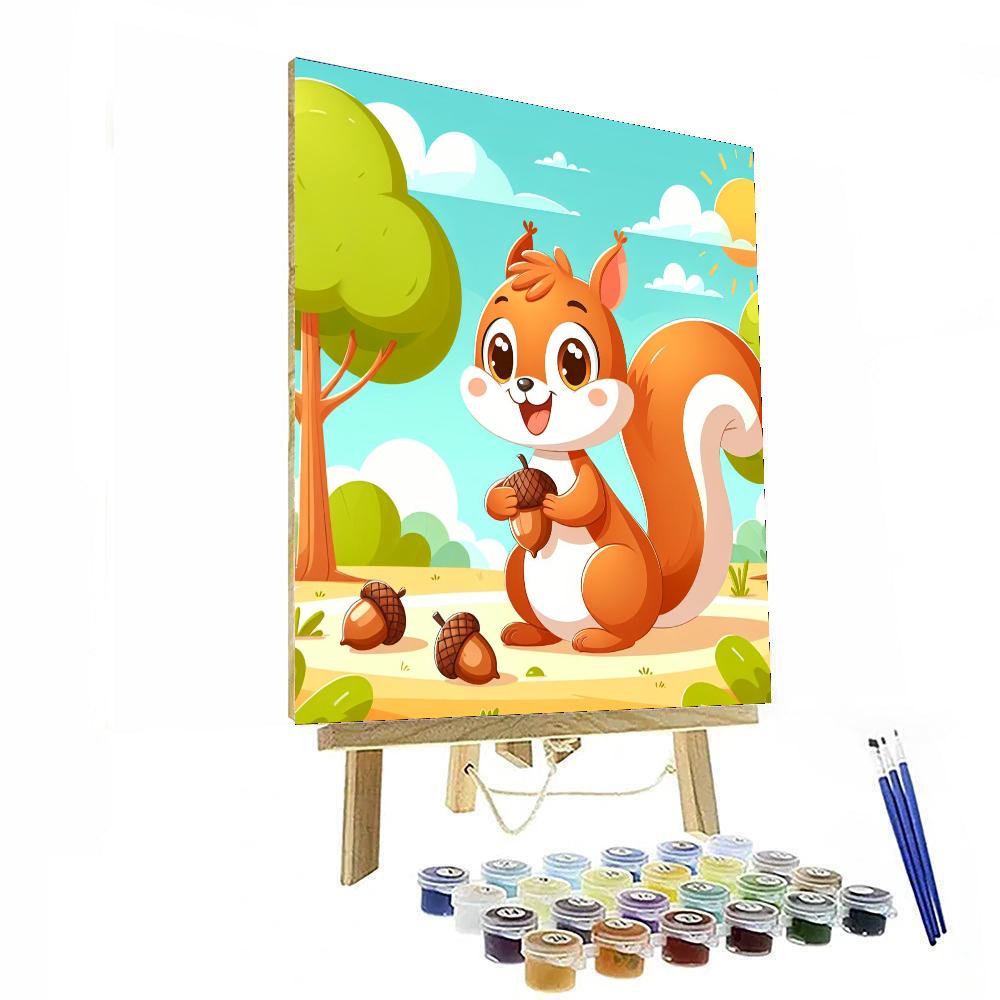 Spirited Squirrel Number Painting