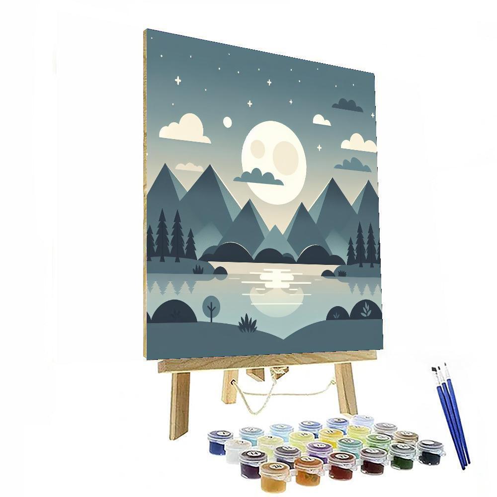 Moonlit Mountain Magic Paint By Numbers