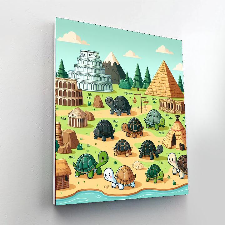 Turtle Trek Across Time Number Painting