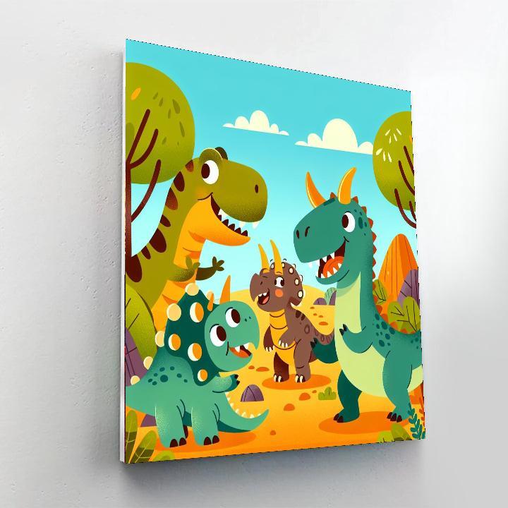 Joyful Dinosaur Expedition Paint By Numbers Kits
