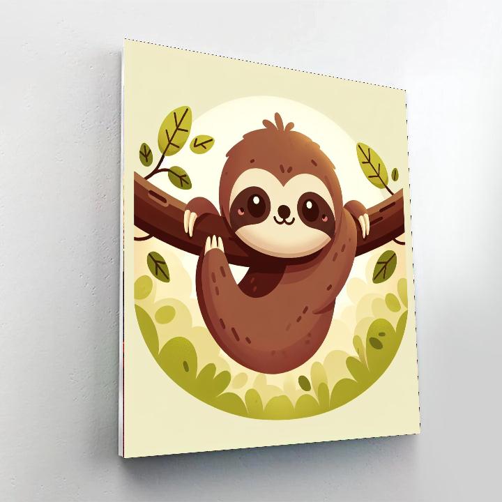 Cuddly Baby Sloth Painting By Numbers Kit