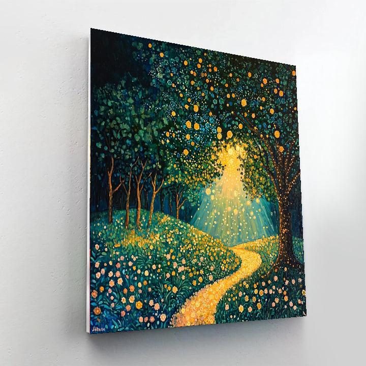 Gustav Klimt Inspired Ethereal Glade  Number Painting