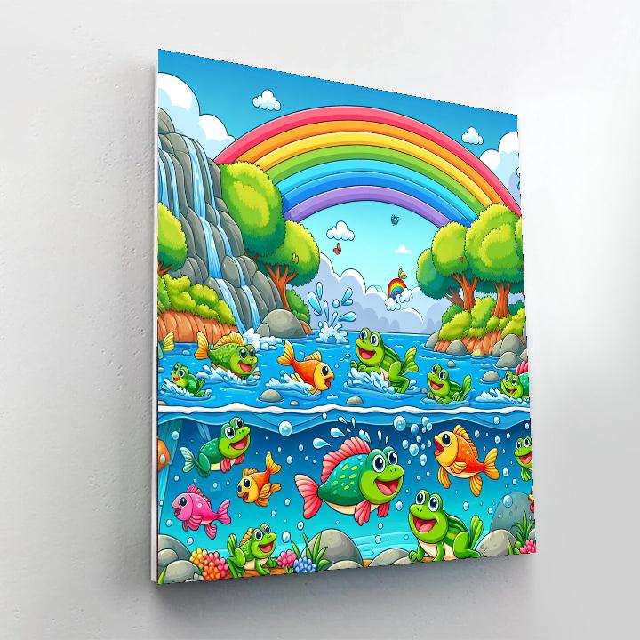 Rainbow River Rapids Number Painting