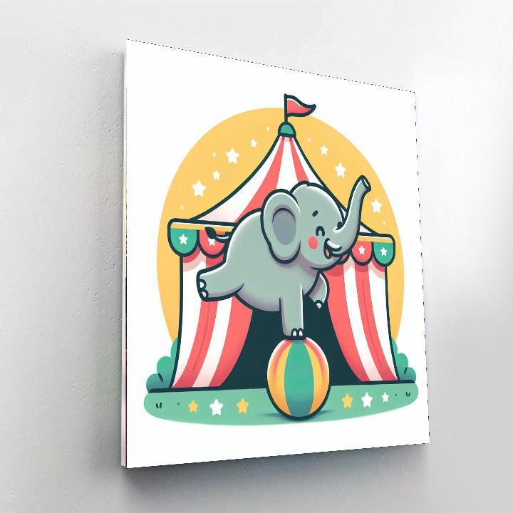 Cheery Circus Elephant Paint By Numbers Kits