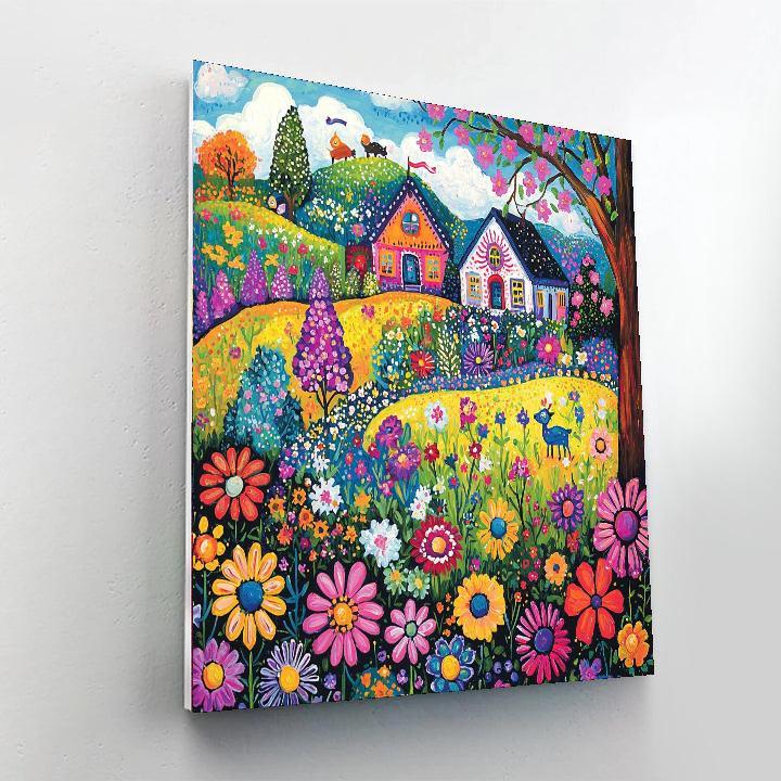 Folk Art Inspired Inspired Folk Art Whimsy  DIY Paint By Numbers