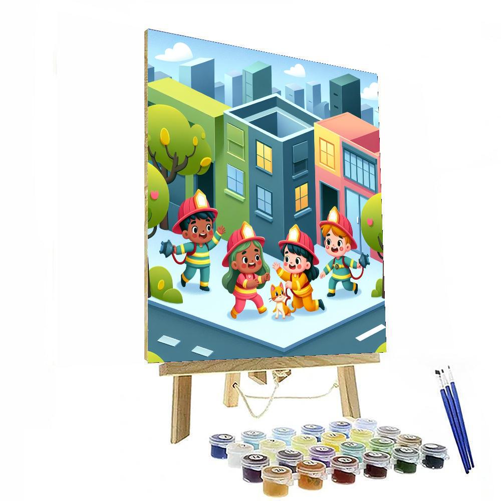 Friendly Firefighter Fun Number Painting