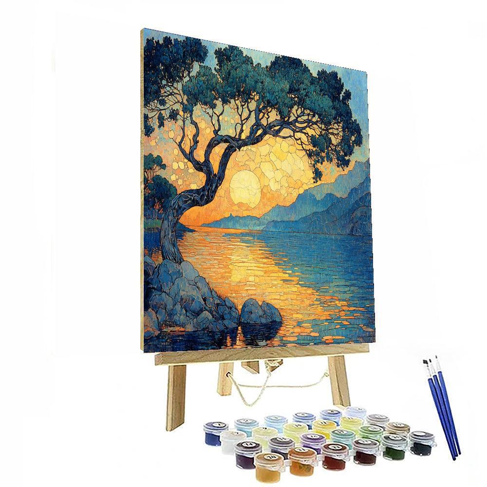 Alphonse Mucha Inspired Luminescent Horizon  Painting Number Kit