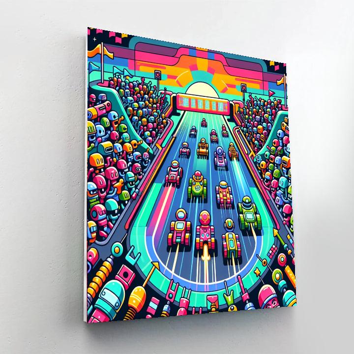 Robot Race Rally Paint By Number