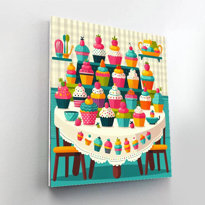Cute Cupcakes Number Painting