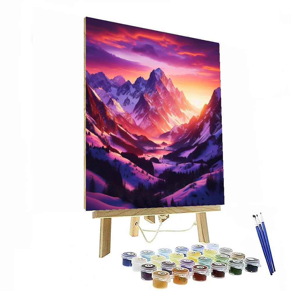 Sunset Mountain Escape Paint By Numbers Art