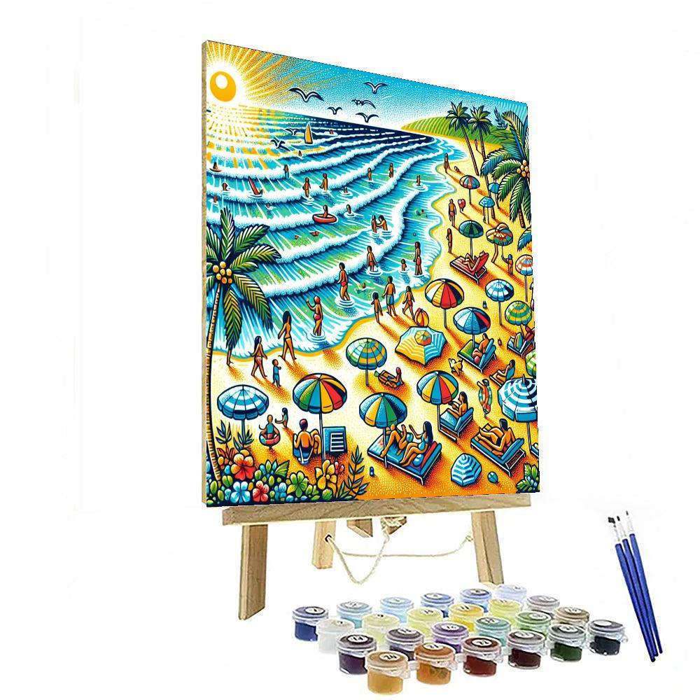 Vibrant Beach Retreat Painting By Numbers Kit